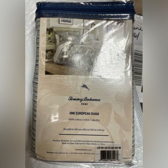 Tommy Bahama Raw Coast Blue Cotton Woven European Sham (set of 2) - Picture 2 of 3